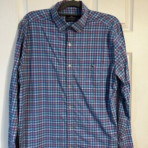 Vineyard Vines Men's Blue Plaid Shirt